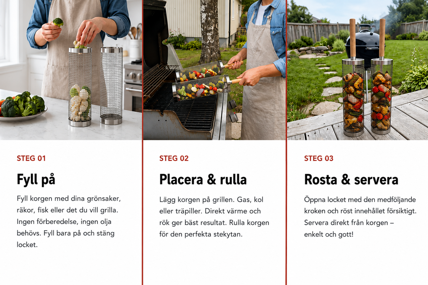 Roterande Grillkorg