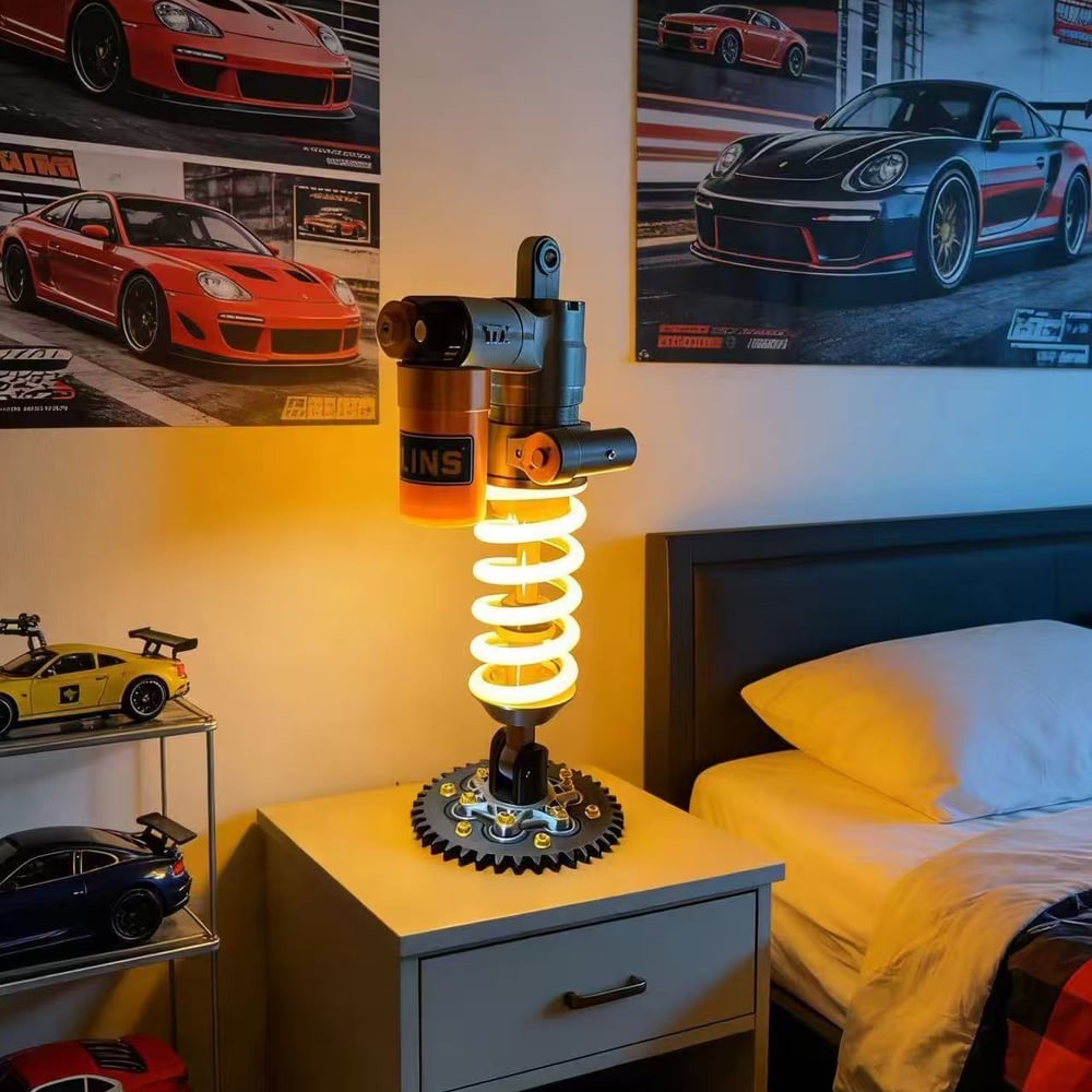 Justerbar LED-lampa med stötdämpardesign