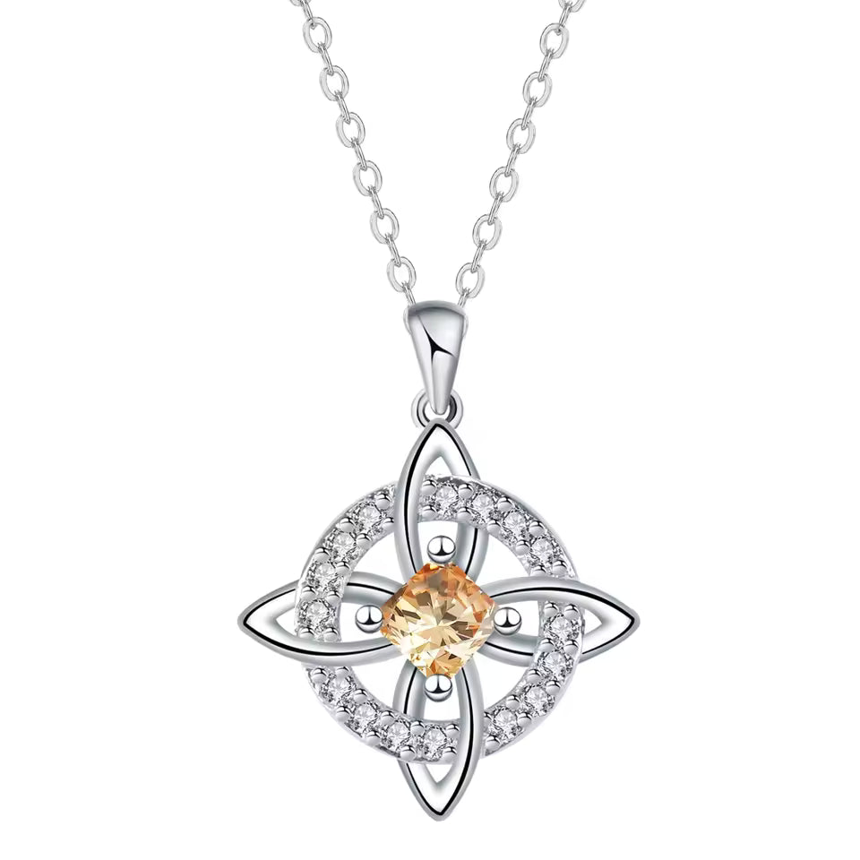 Mystiskt halsband med häxknut och månadssten