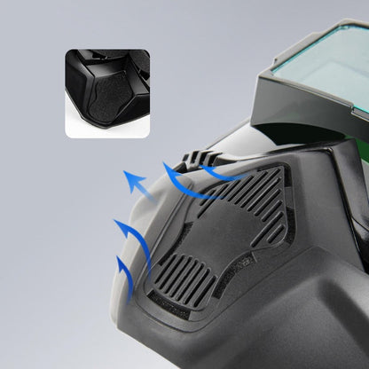 Svetsmask med automatisk nedbländning och kolfilter
