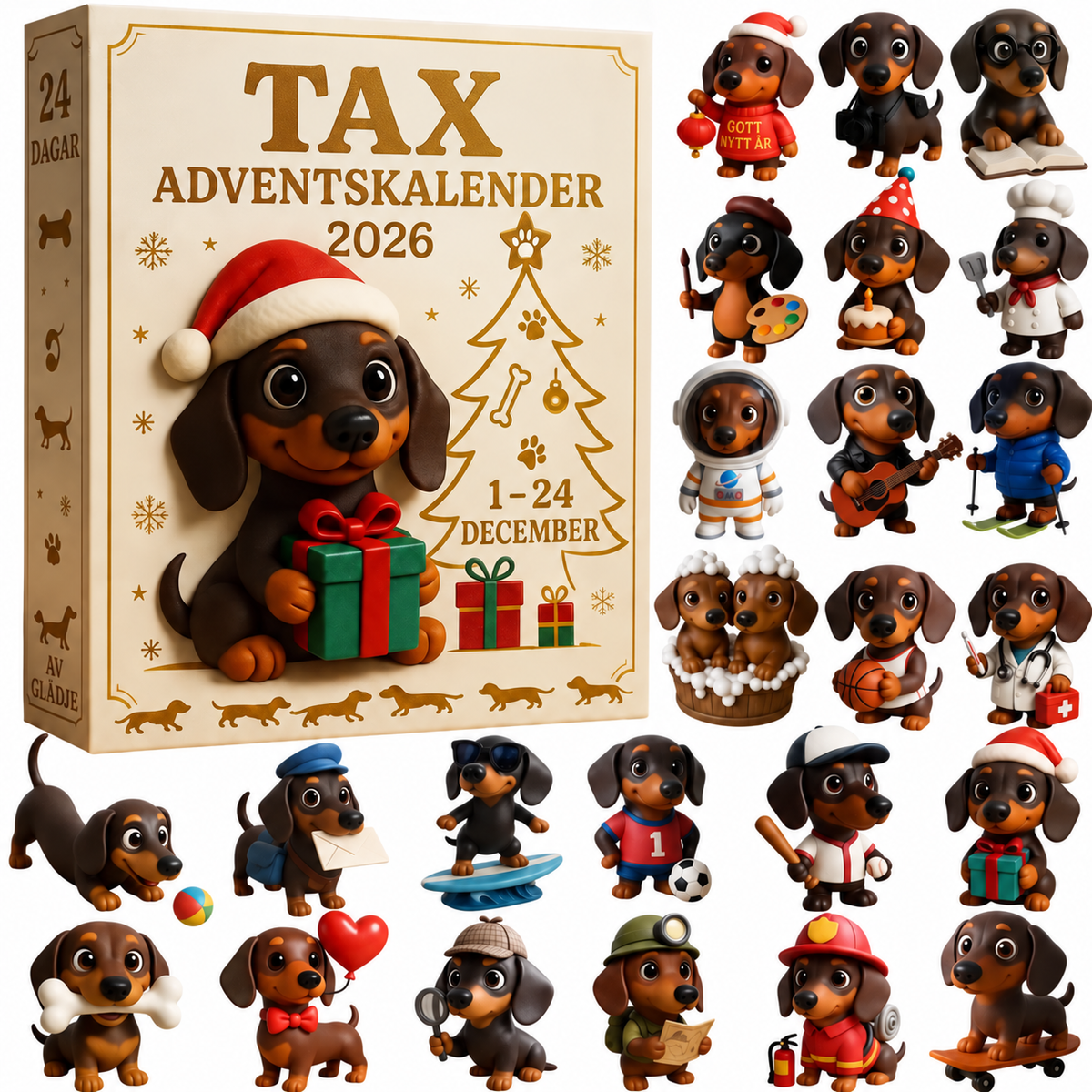 Adventskalender med taxar
