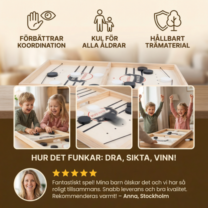 Slingpuck Spel i Trä – Snabbt och Roligt Bordspel