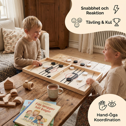 Slingpuck Spel i Trä – Snabbt och Roligt Bordspel