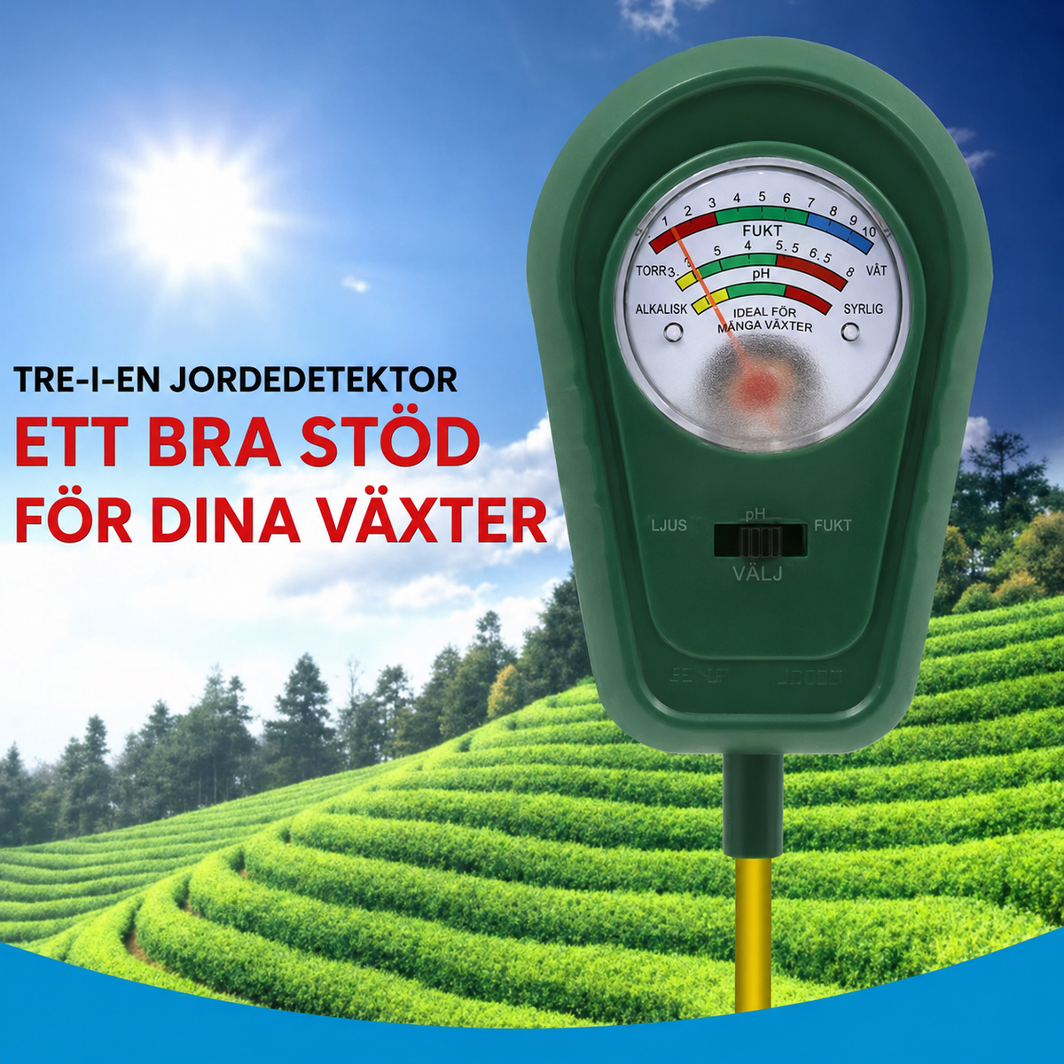 3-i-1 jordmätare för växter