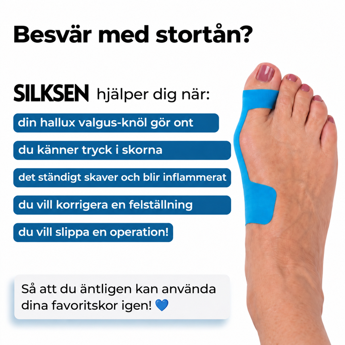 Korrigeringstejp för hallux valgus