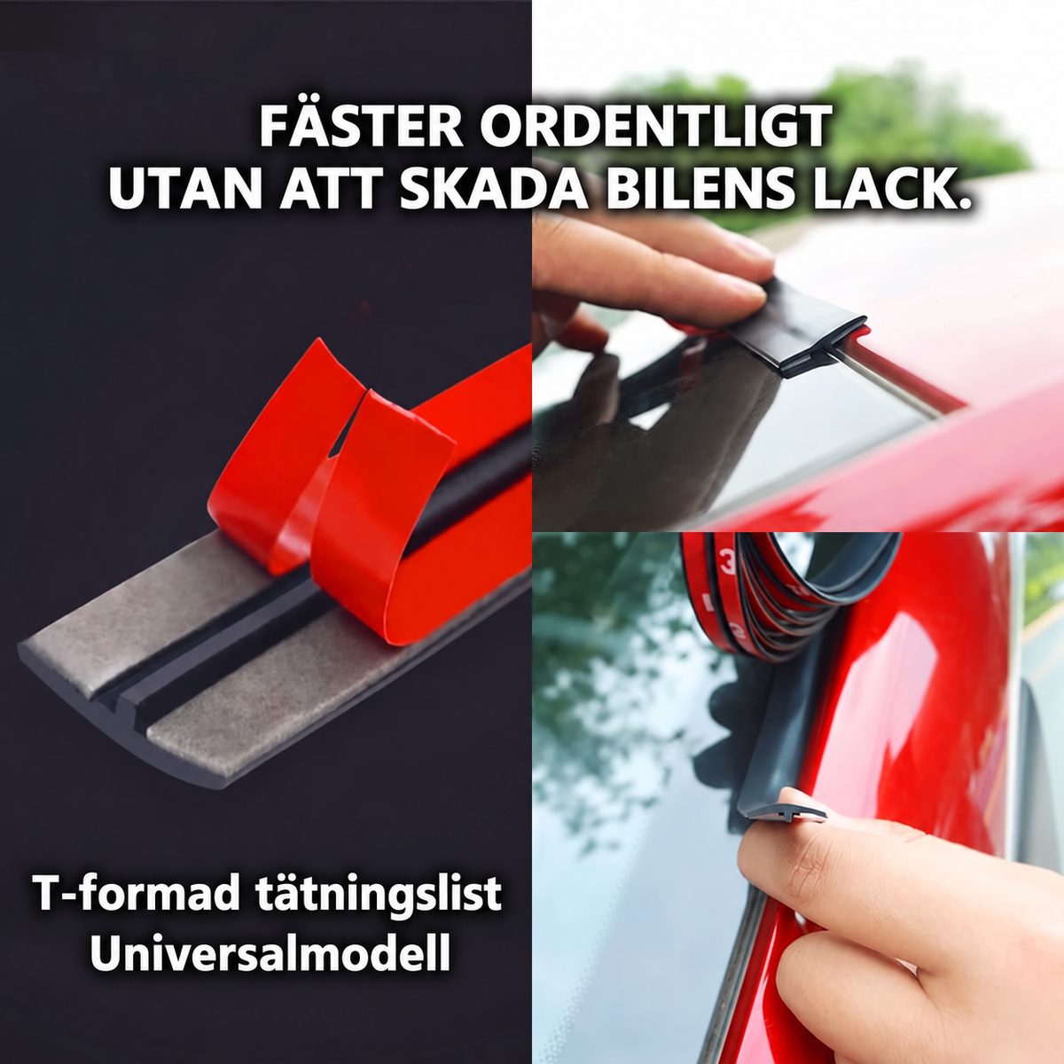 Måttanpassningsbar tätningslist i gummi för bilen