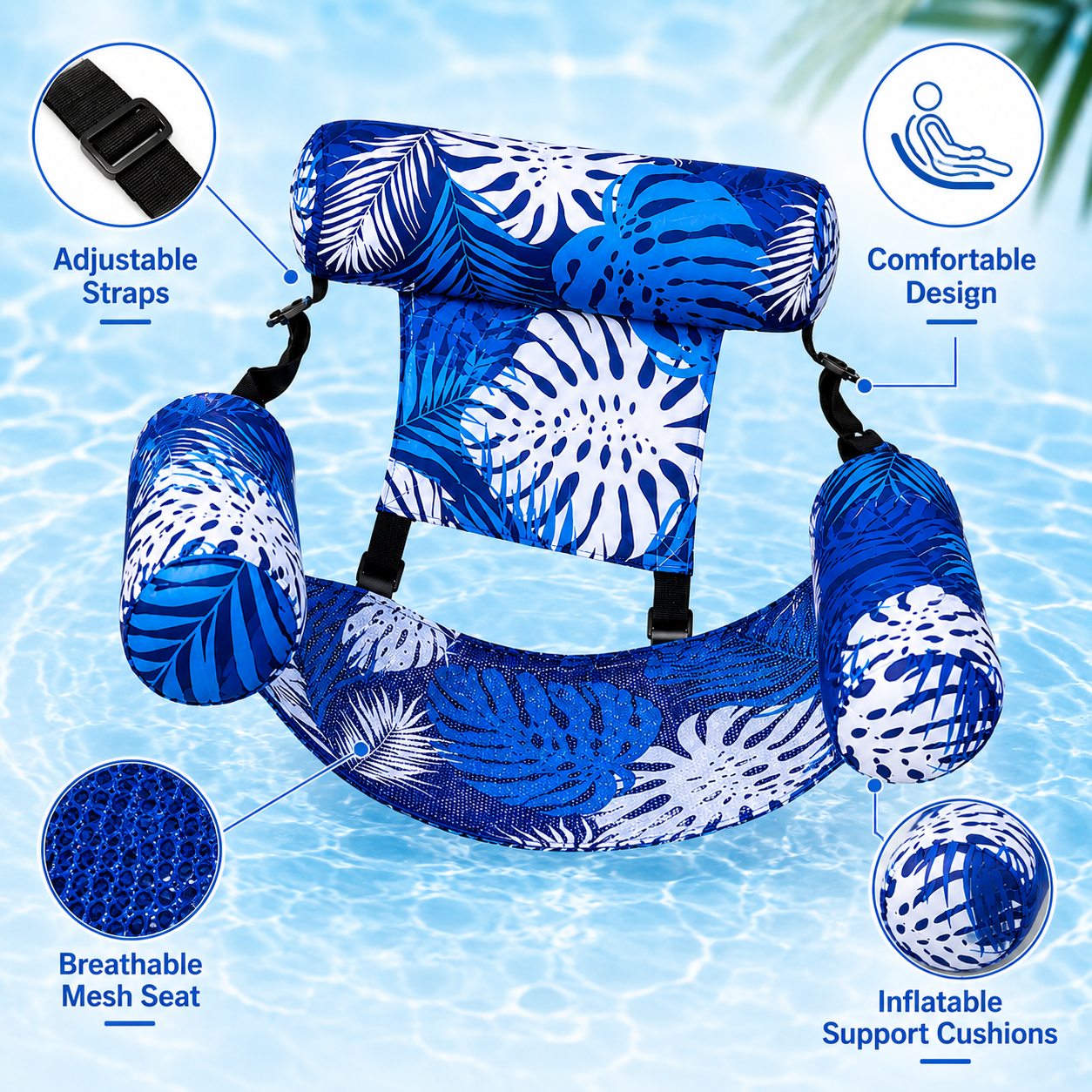 Uppblåsbar poolstol