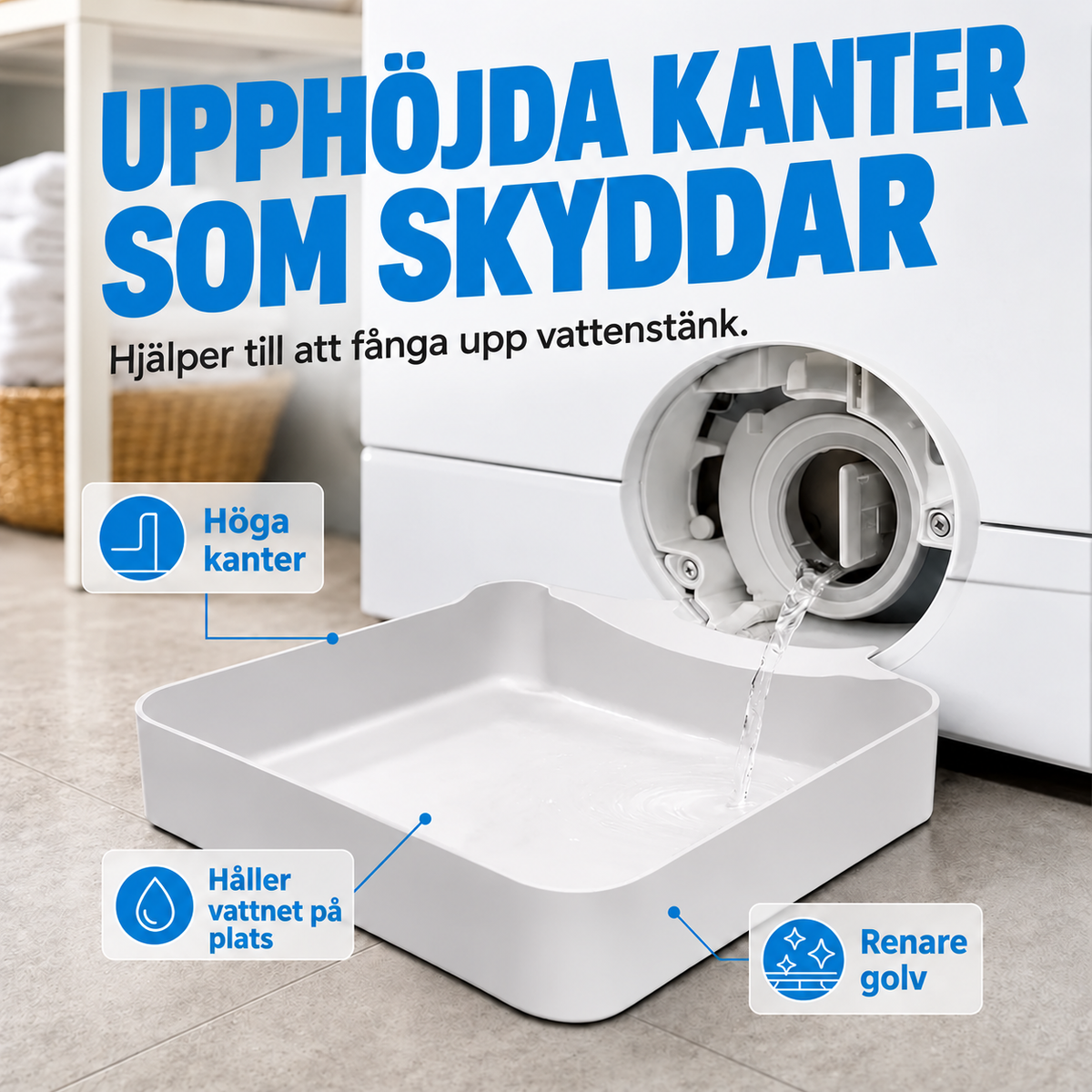 Uppsamlingsbricka för tvättmaskin