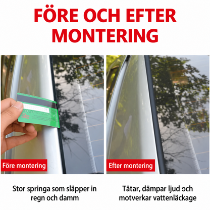 Måttanpassningsbar tätningslist i gummi för bilen