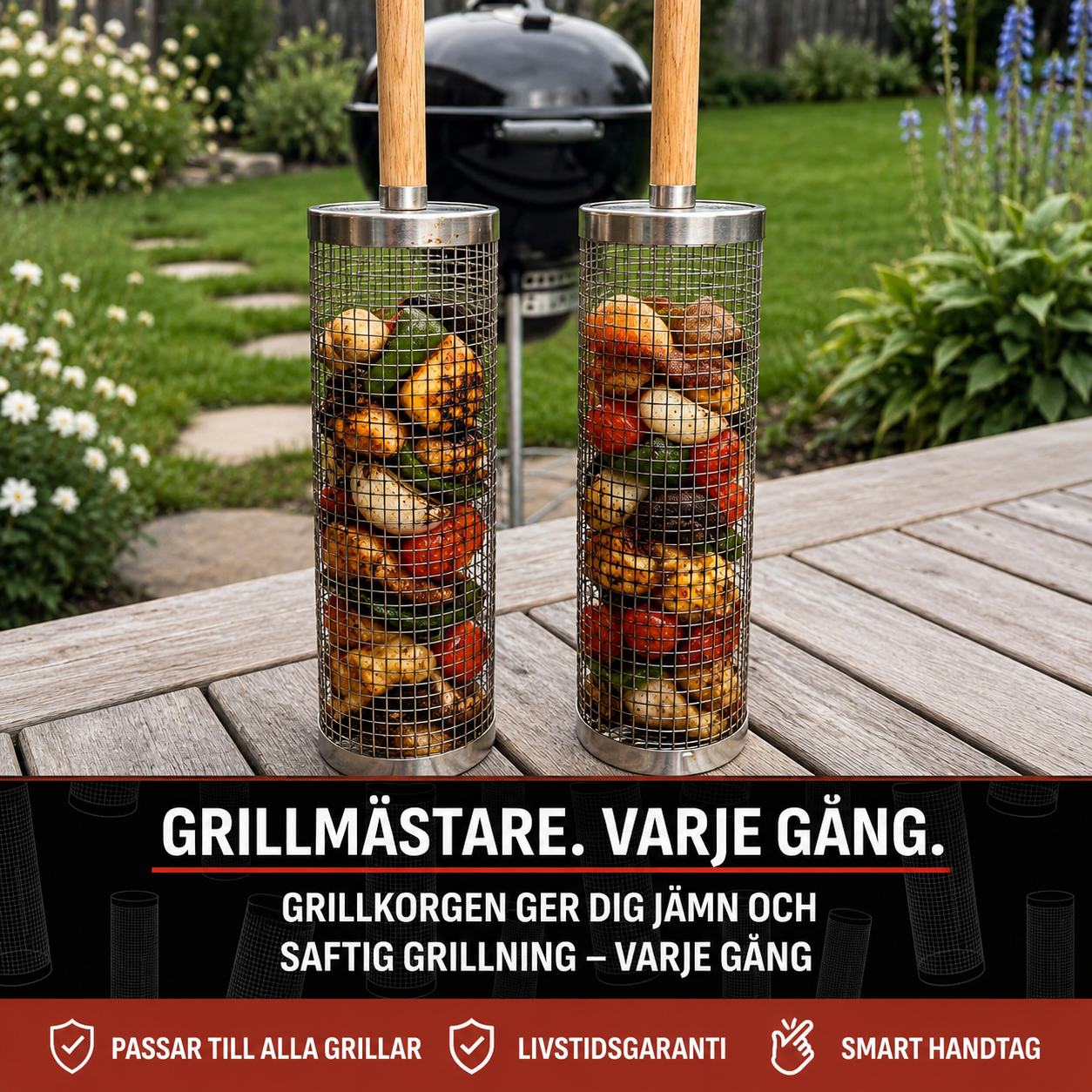 Roterande Grillkorg