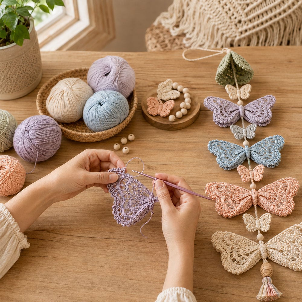 DIY-virkset – hängande fjärilsdekoration
