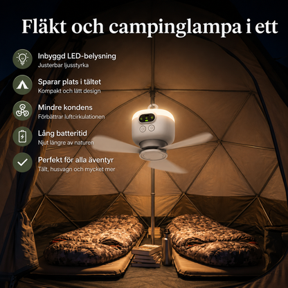 NordBreeze™ | Hängande Campingfläkt för Svala Nätter