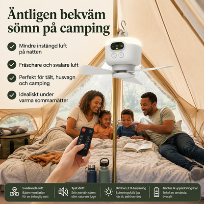 NordBreeze™ | Hängande Campingfläkt för Svala Nätter