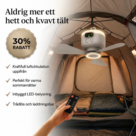 NordBreeze™ | Hängande Campingfläkt för Svala Nätter