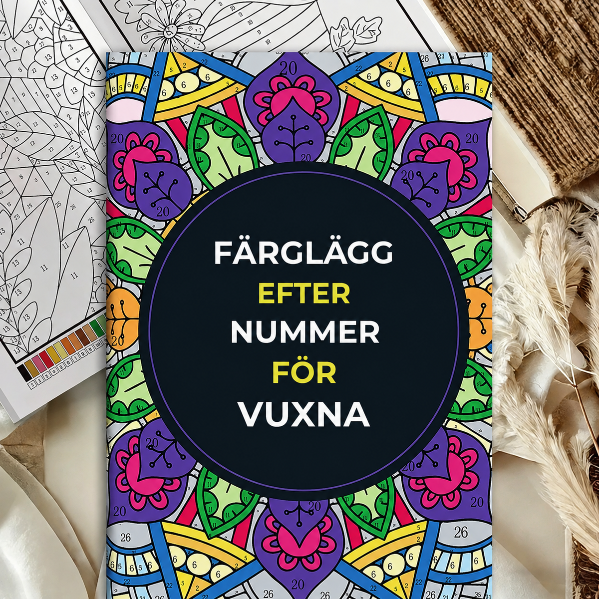 Målarbok efter nummer för vuxna