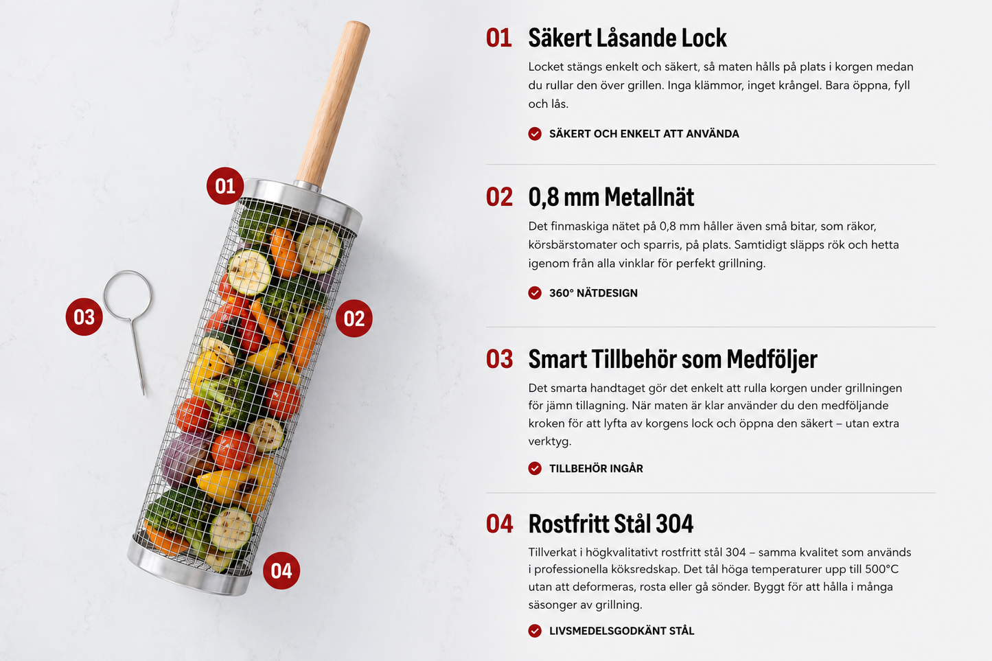 Roterande Grillkorg