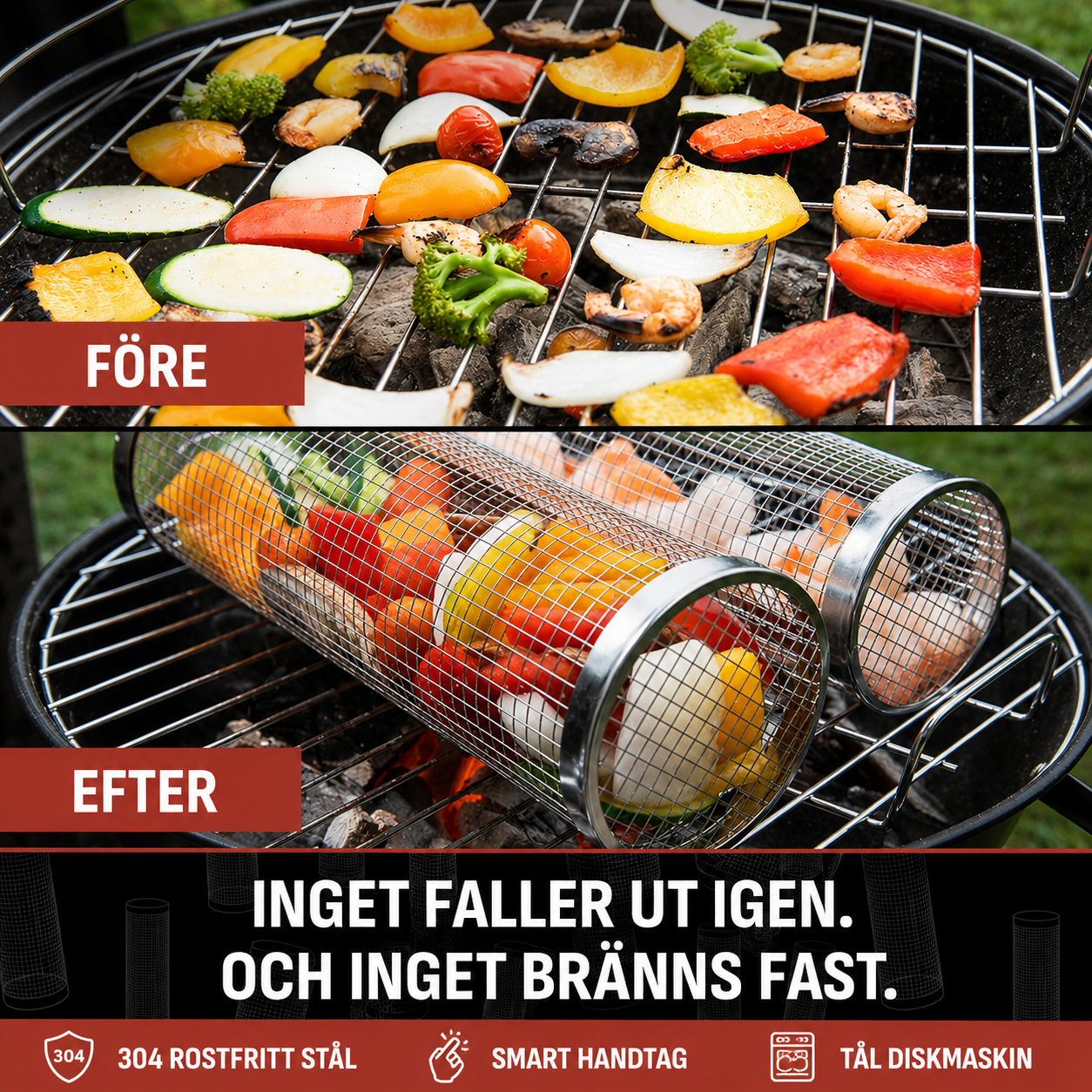 Roterande Grillkorg
