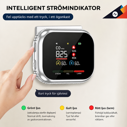 6-i-1 smart säkerhetsdetektor – upptäcker upp till 12 olika gaser