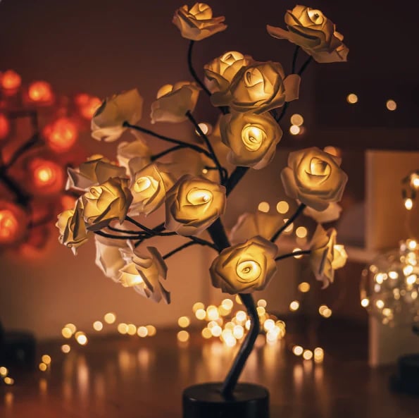Eternal Rose Tree Lamp – Romantisk LED Rosenträdslampa