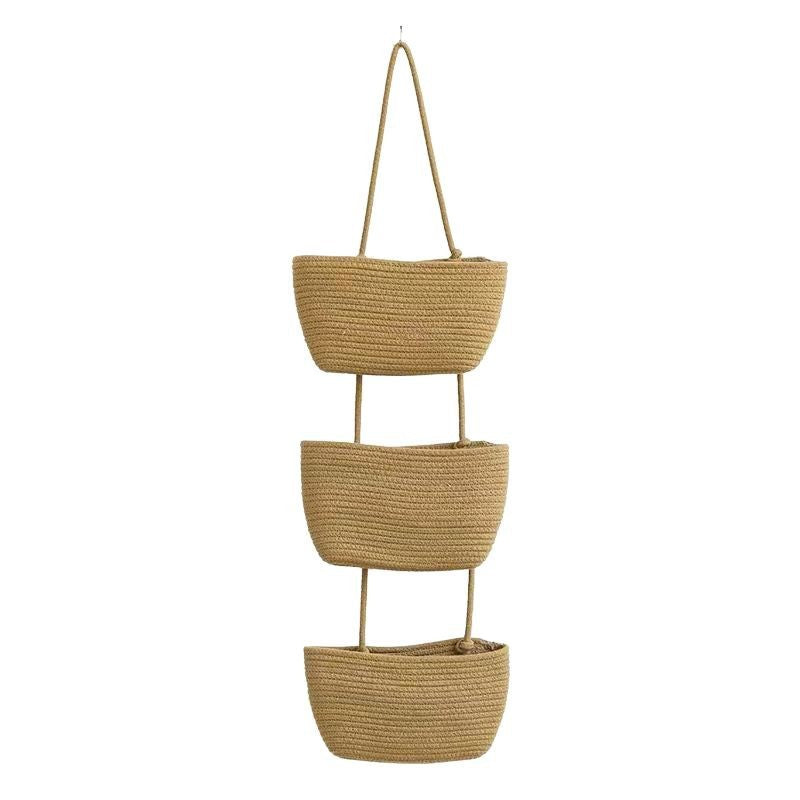 3-Nivå Vägg-Hängande Förvaring – Boho Rep & Utrymmesbesparare