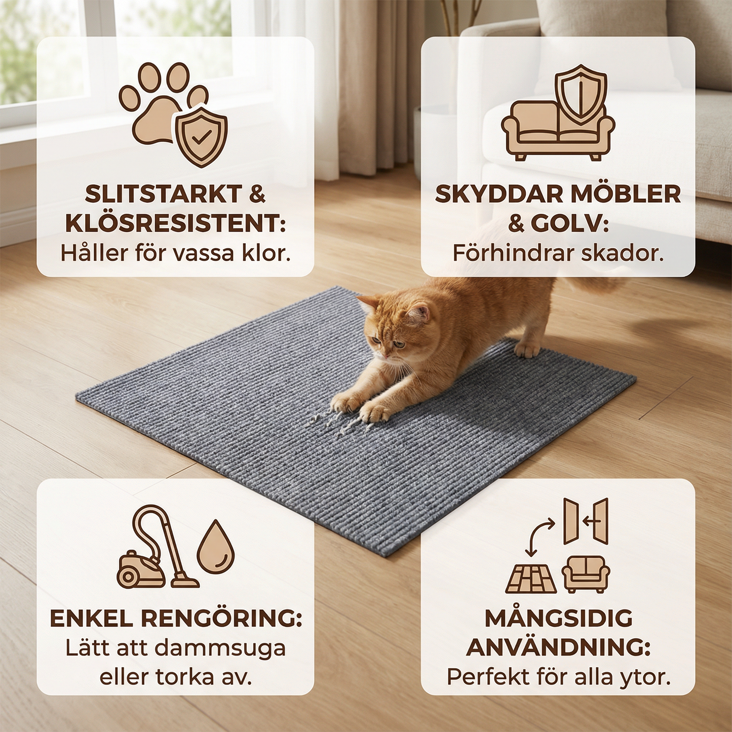 NoScratch – Klösmatta för möbler och väggar